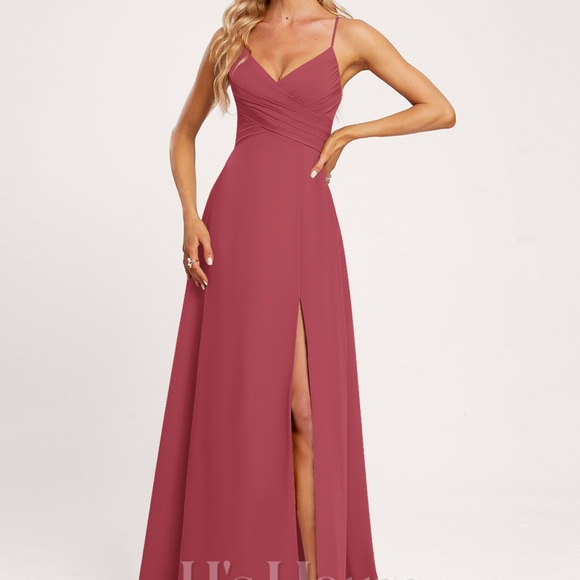 JJs House Dresses & Skirts - JJ’s House A-line floor length chiffon bridesmaid dress “Cinnamon Rose” Sz 10